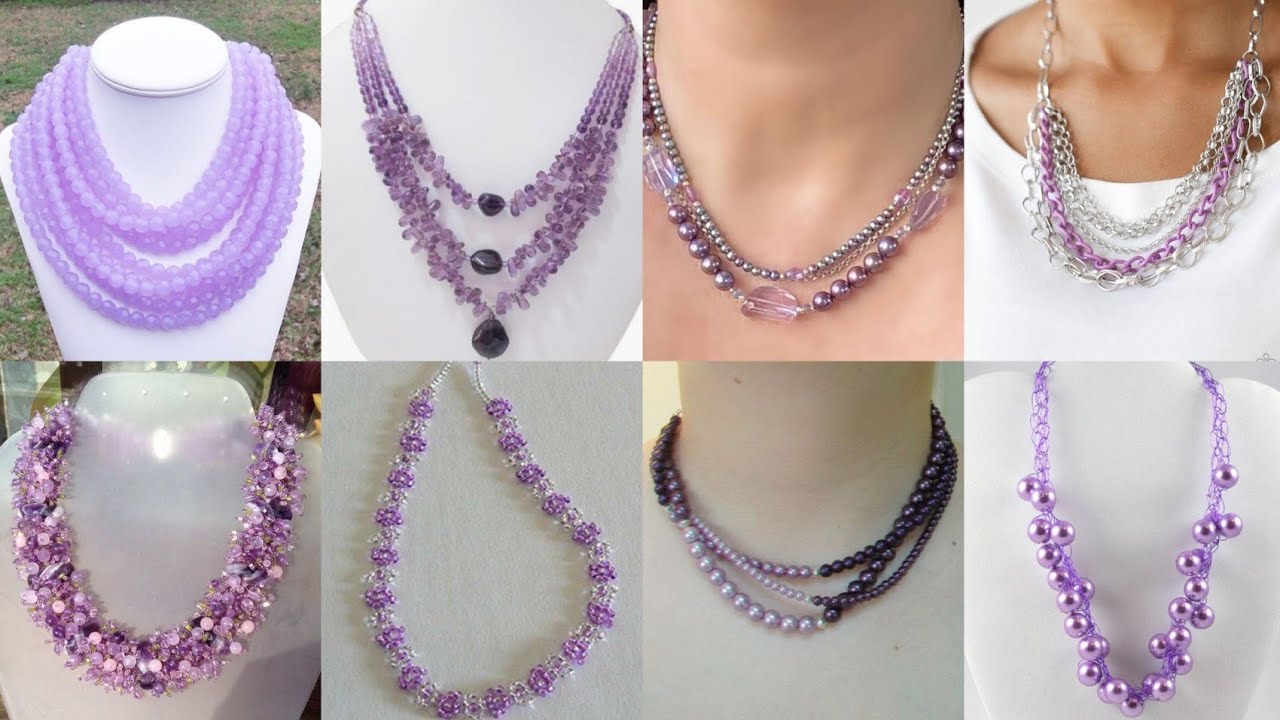 Elegant Lilac Pearl 😍Necklace Designs | Soft Glam Luxury Jewelry Collection