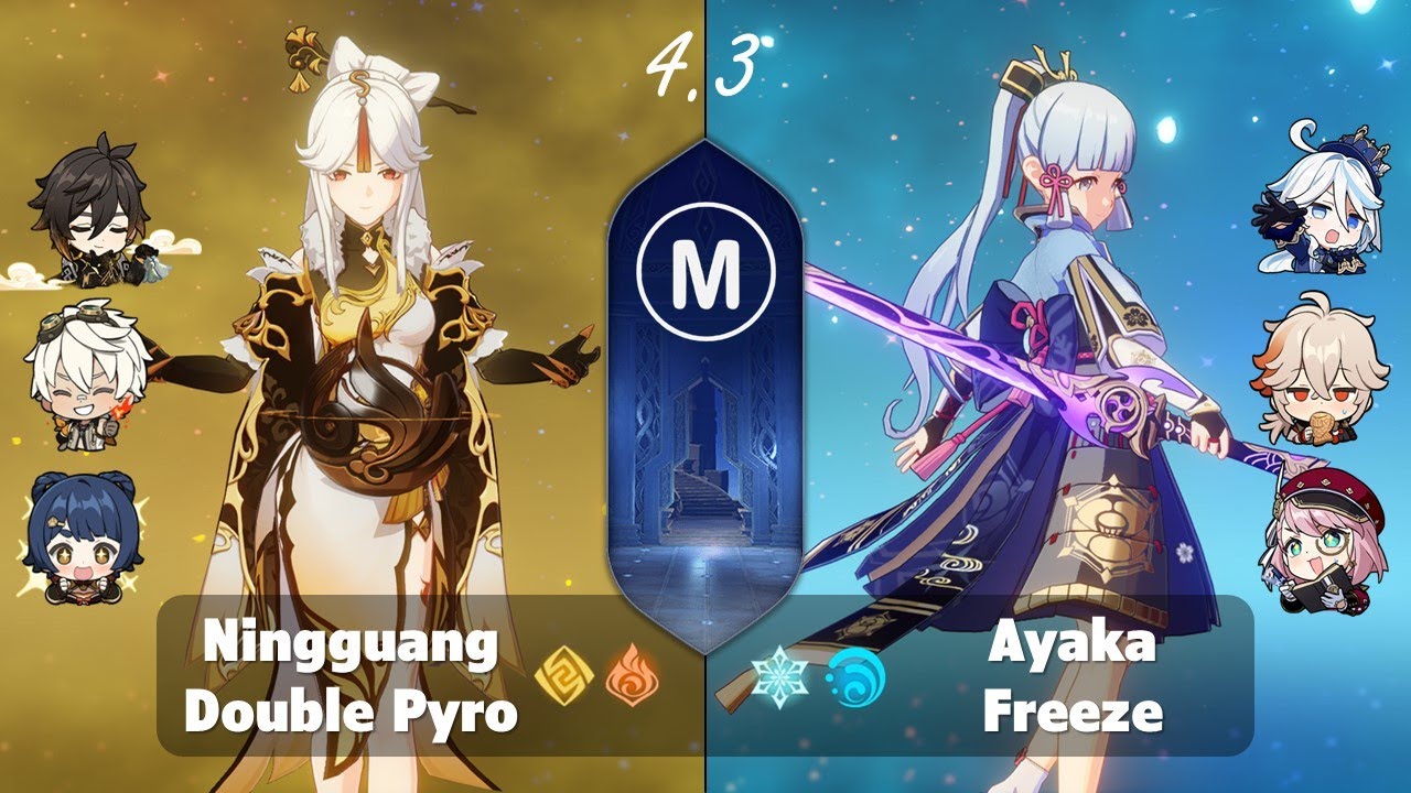 Ningguang C6 Double Pyro & Ayaka C0 Freeze || Abyss 4.3 Genshin Impact