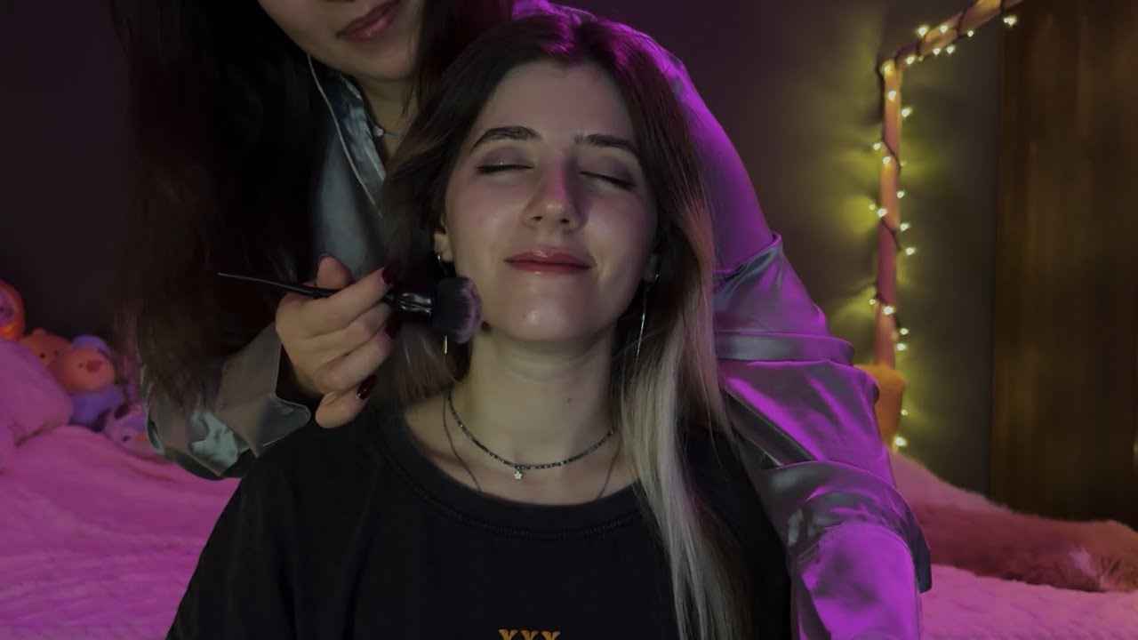My best friend gives me tingles 😴 (I fall asleep) | Face Brushing, Hair Play, Jewellery Sounds