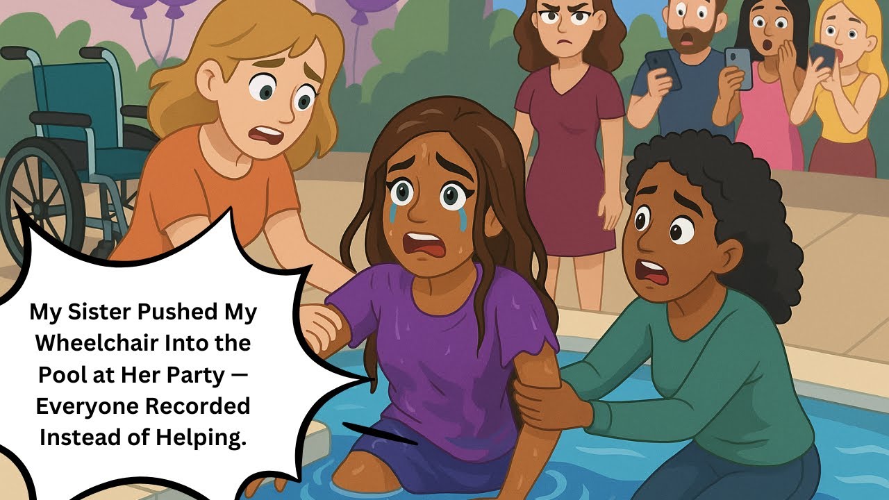 My Sister Pushed My Wheelchair Into the Pool at Her Party — Everyone Recorded Instead of Helping.