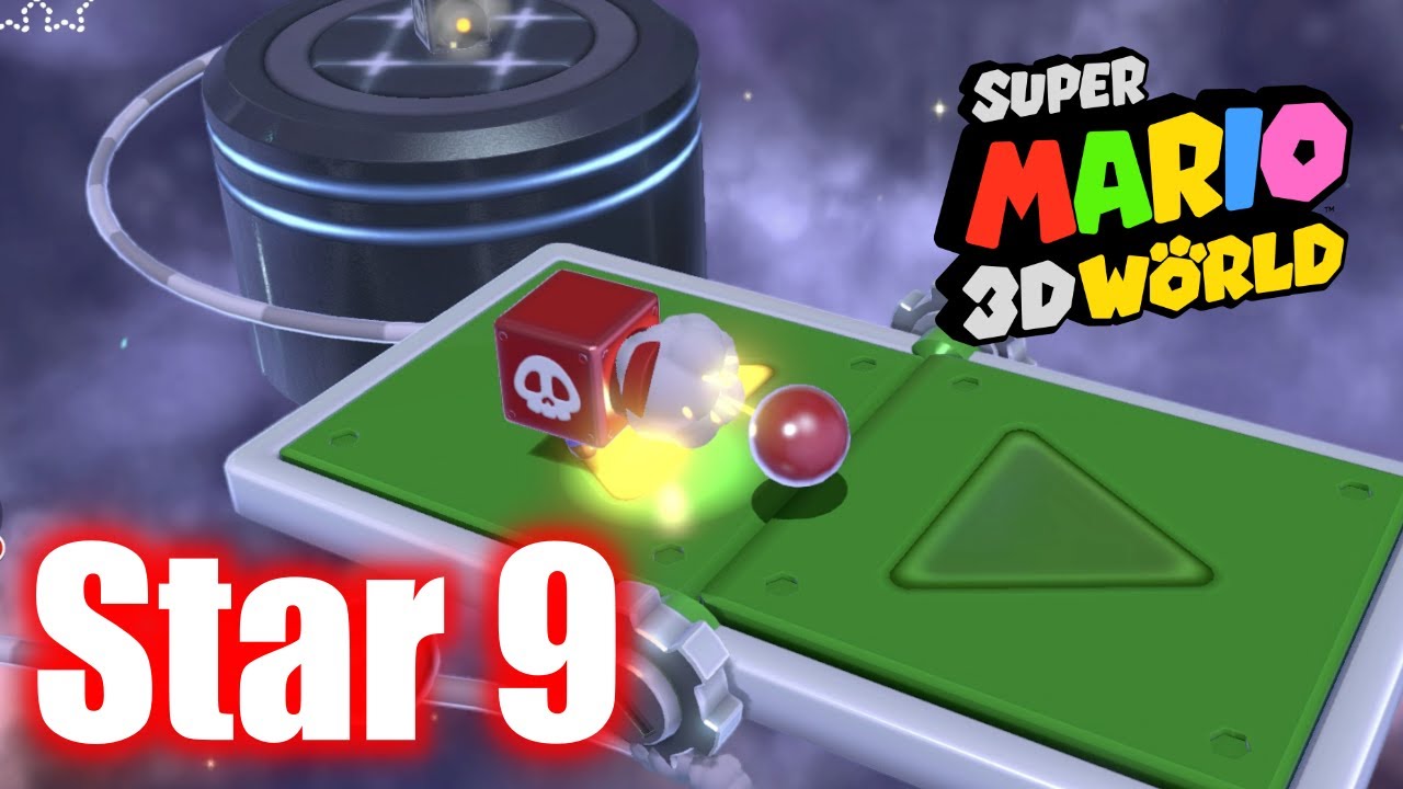 Super Mario 3D World - World Star 9 - Cosmic Cannon Cluster - All Stars & Stamp 100% Walkthrough