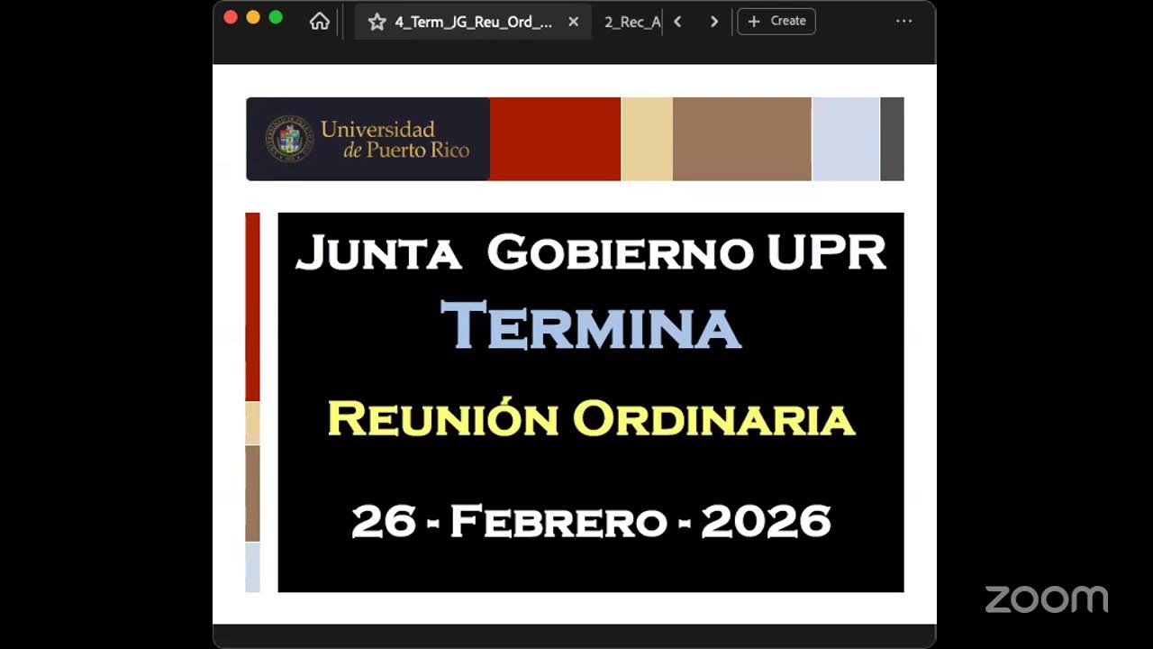 Reunión Ordinaria JG-UPR 26-feb-2026