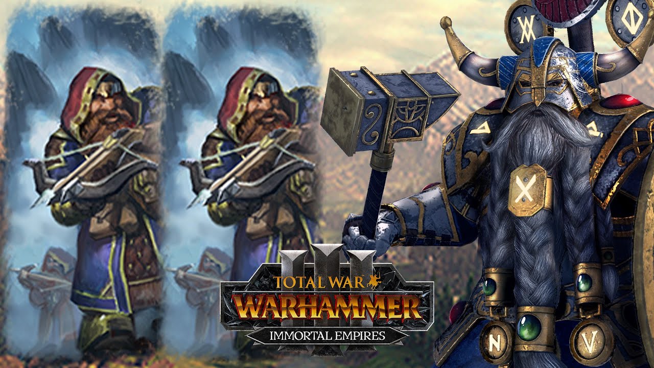 Багман и Белегар — гномы против лесных эльфов // Total War: WARHAMMER 3