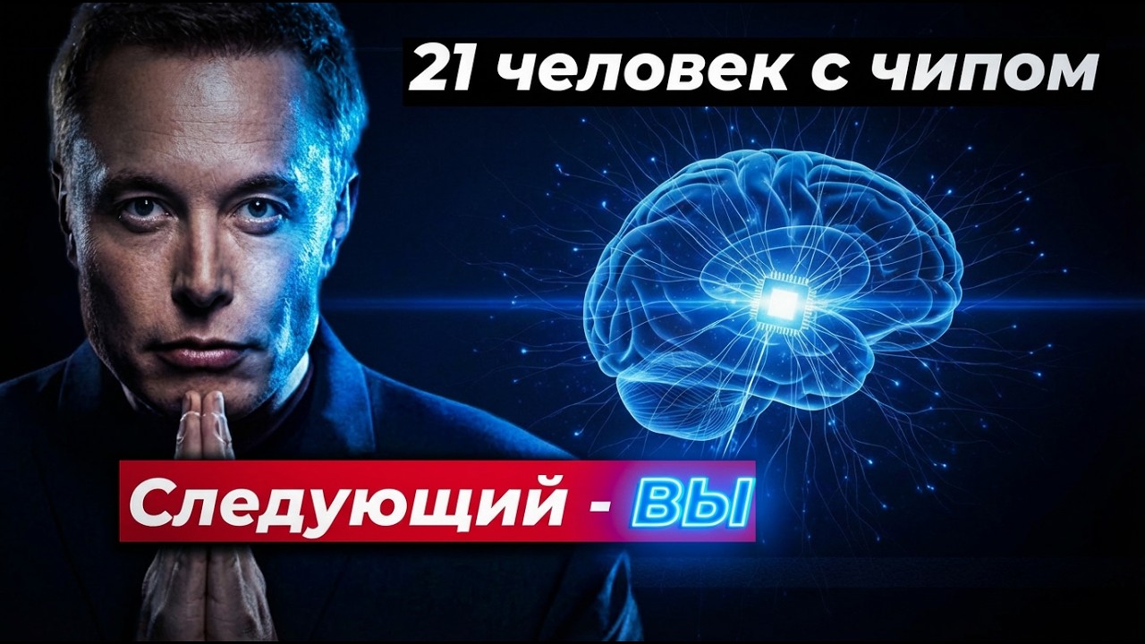 Чипы в мозгу: 21 человек уже там. Маск готовит МИЛЛИОНЫ к 2035. (Будь готов, Следующий - ТЫ)
