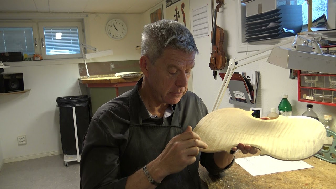 Violin maker Peter Westerlund Part 89. Fine tuning the thickness