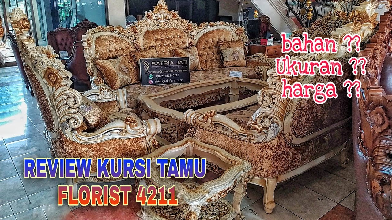KURSI SOFA TAMU FLORIST 4211 MEWAH UKIR JEPARA TERBARU | Satria Jati Furniture