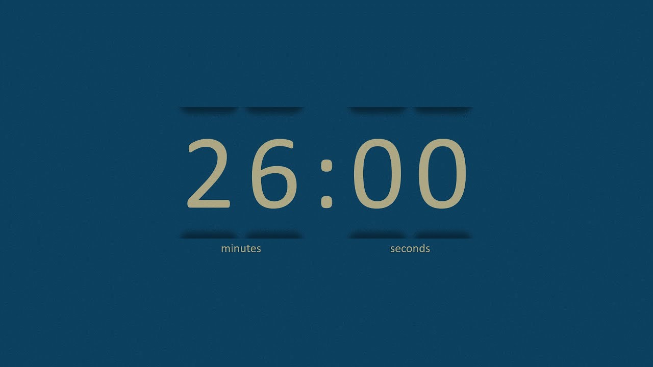 TOC0028, 26 minute Silent Timer, +15 sec Alarm, Digital, Countdown, FHD 1080p, Series1 Corporate Blu