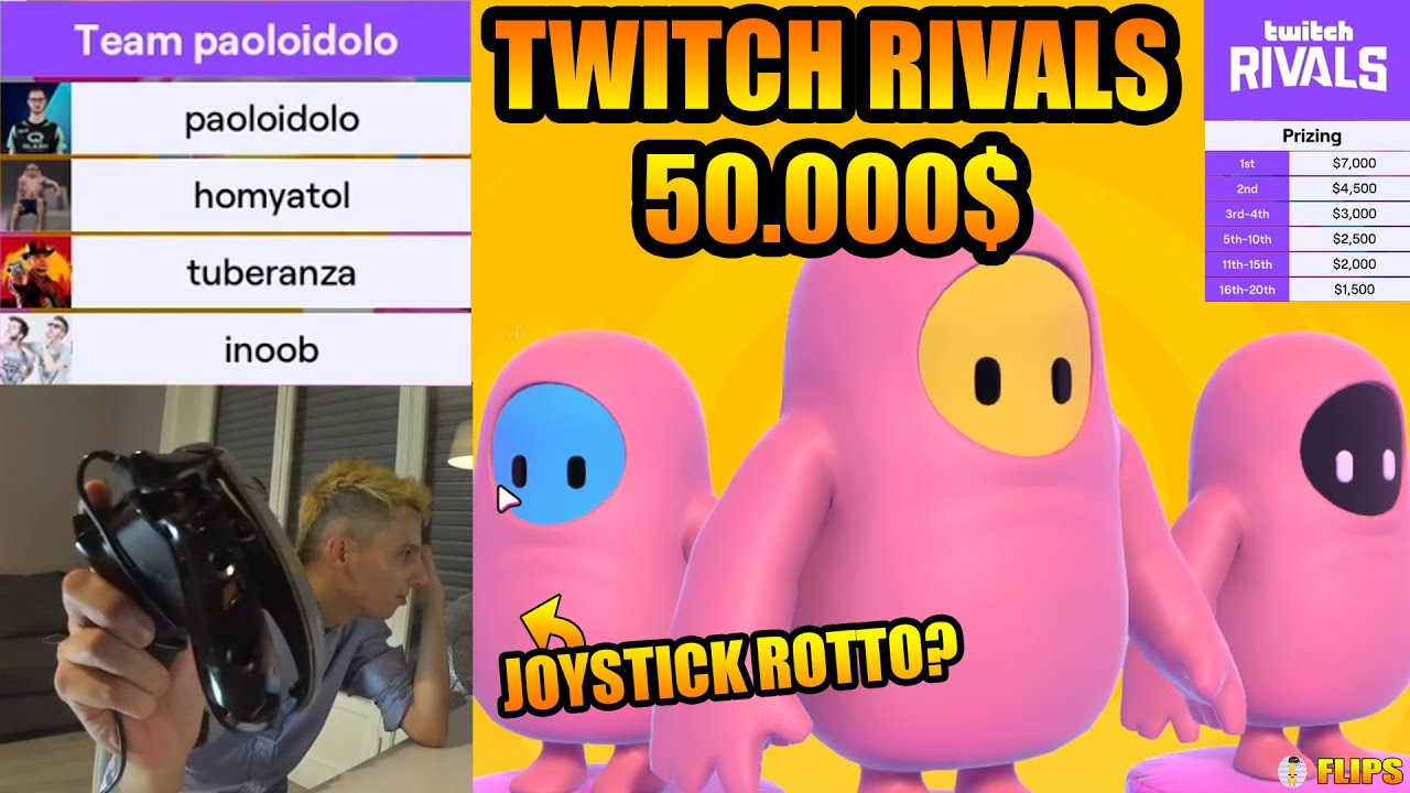 $50,000 TWITCH RIVALS FALL GUYS FEATURING PAOLOCANNONE, SPAWN, AND TUBERANZA | HOMYATOL LIVE