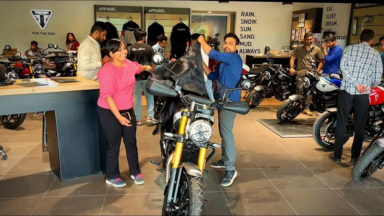 Taking delivery of our new bike | Triumph Scrambler 400x 😍 #scrambler400x  #triumph #newbike