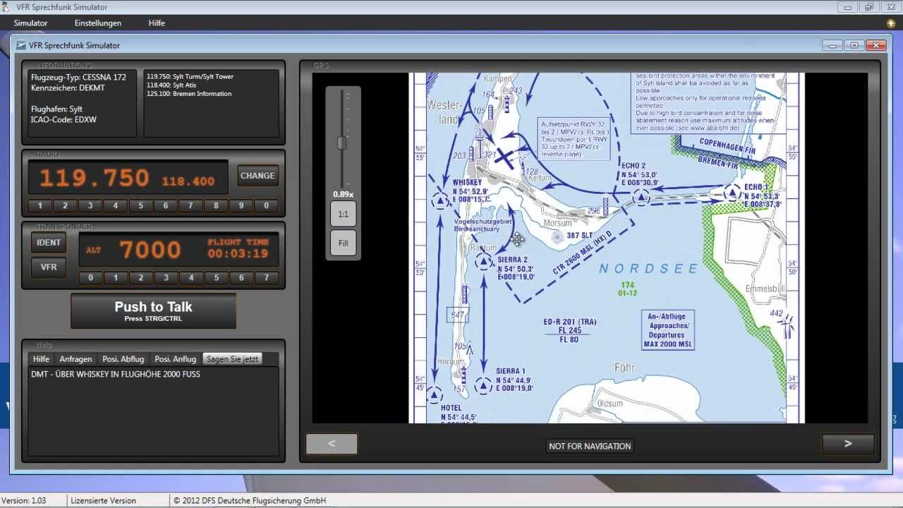 VFR Sprechfunk Simulator - Abflug Sylt