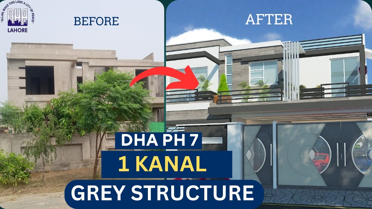 1 KANAL HOUSE FOR SALE | GREY STRUCTURE | DHA PHASE 7 HOUSE | NEAR CARREFOUR 