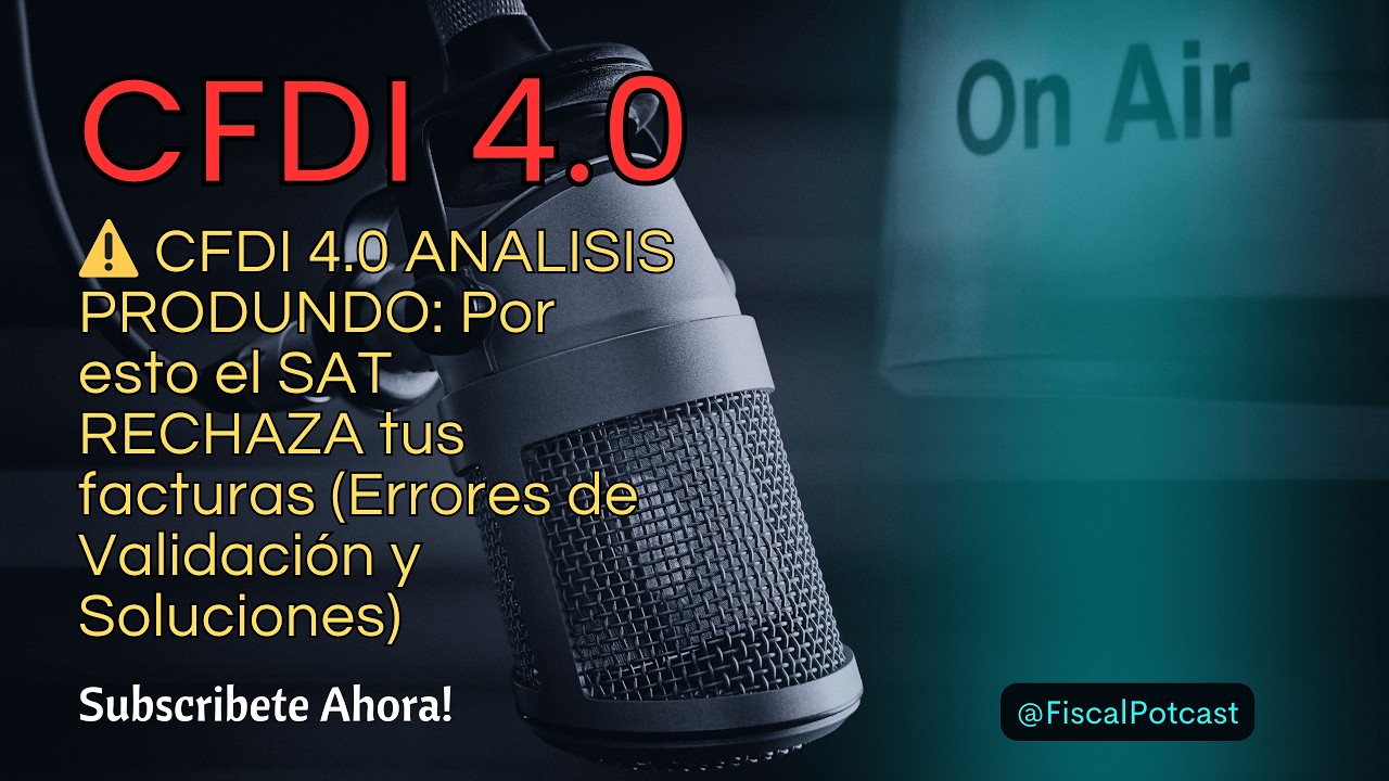 #cfdi 4.0 ANALISIS PROFUNDO: Por esto el SAT RECHAZA tus facturas, Errores de Validación y Solucion.