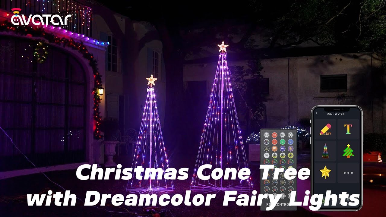 Avatar Smart Christmas Cone Tree with Dreamcolor LED Fairy Lights App Controlled 100+ Preset Effects