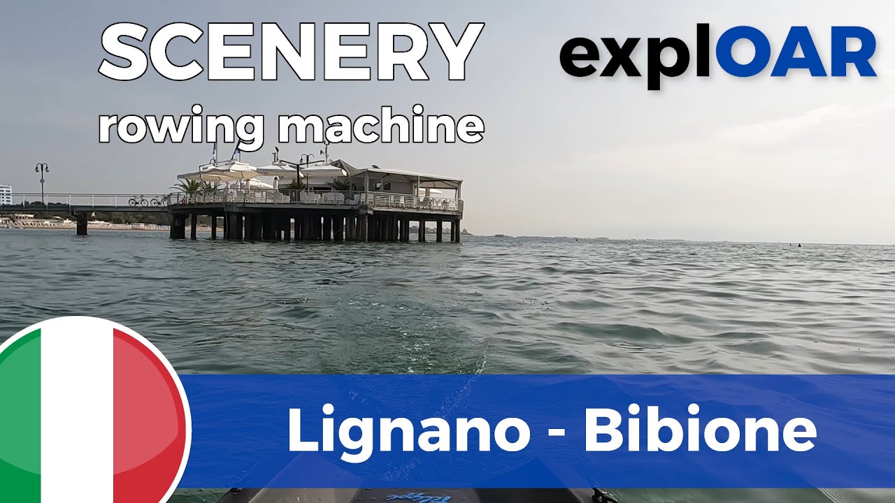 4K - scenery for rowing machine - Italy - Adriatic Sea -  (part 1 of 2) from Lignano to Bibione