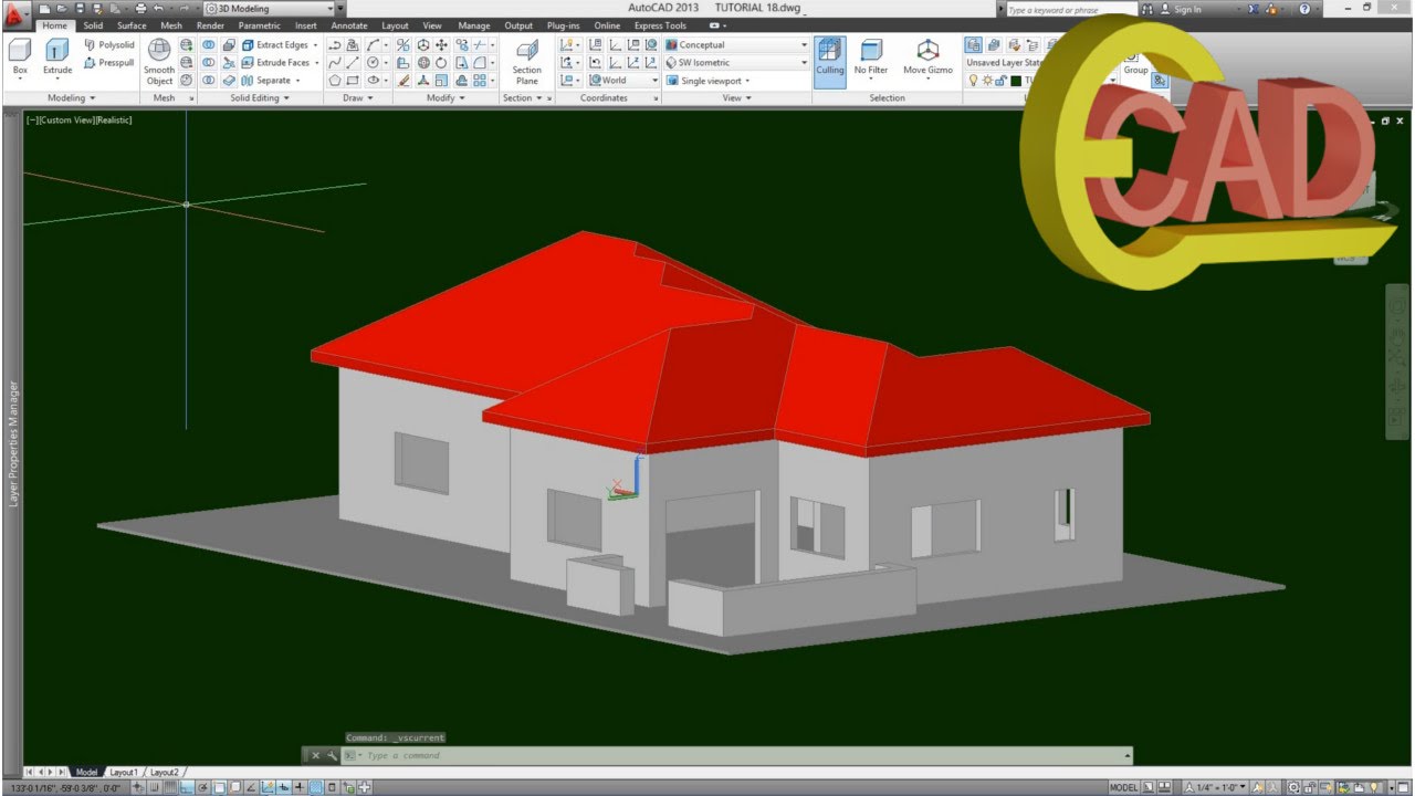 3D МОДЕЛИРОВАНИЕ ДОМА В AutoCAD