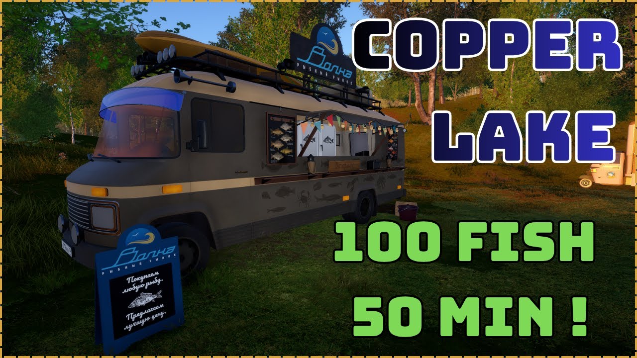 100 CARP FISH 50 MIN Copper Lake (111) | Russian Fishing 4 RF4