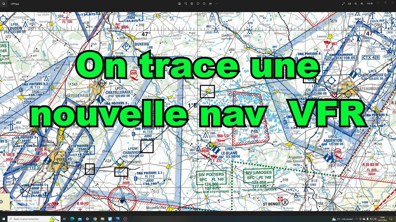 On trace notre prochaine navigation VFR sur une carte.