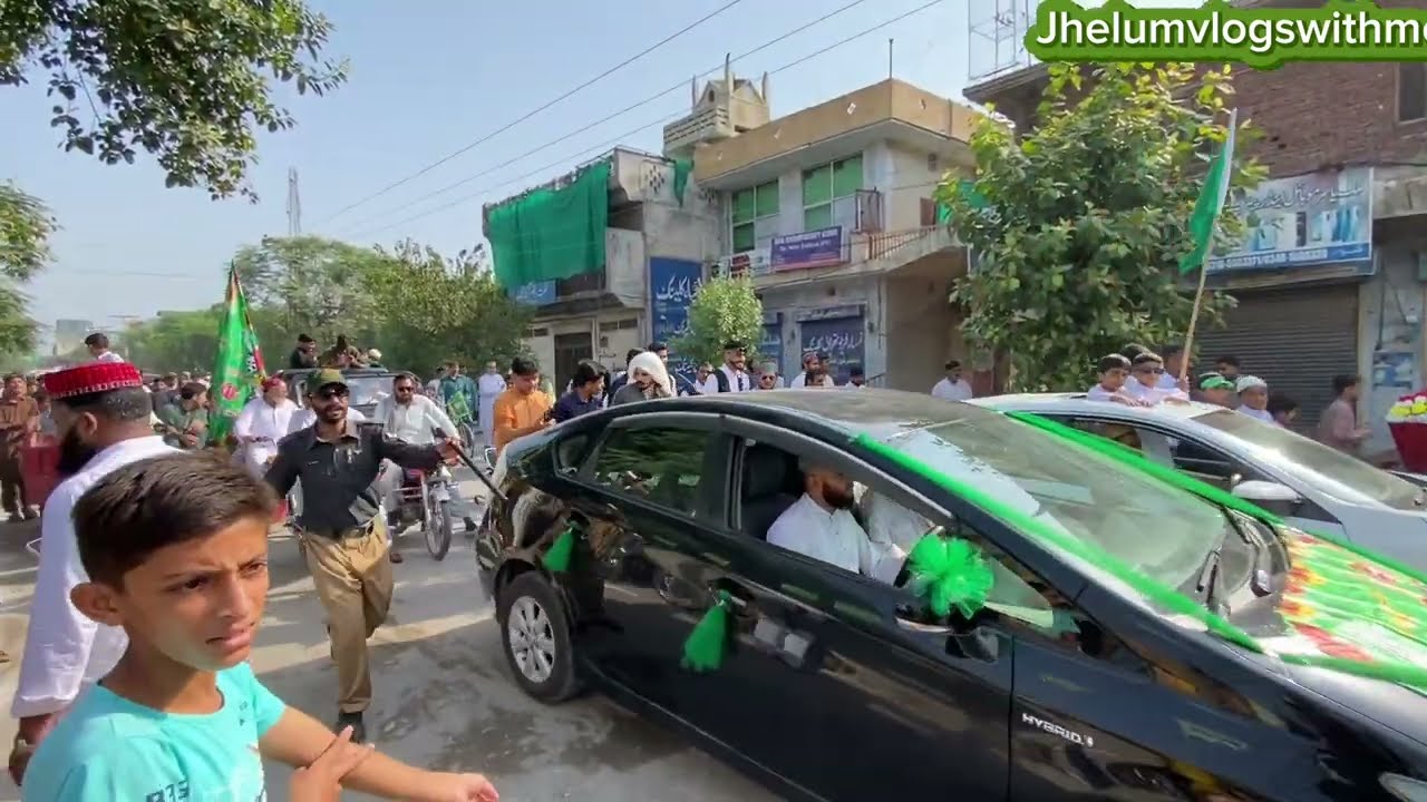 12th Rabi ul awal Jalus 2023 in jhelum|Main bazar Jhelum view|Vlogs@jhelumvlogswithme1056