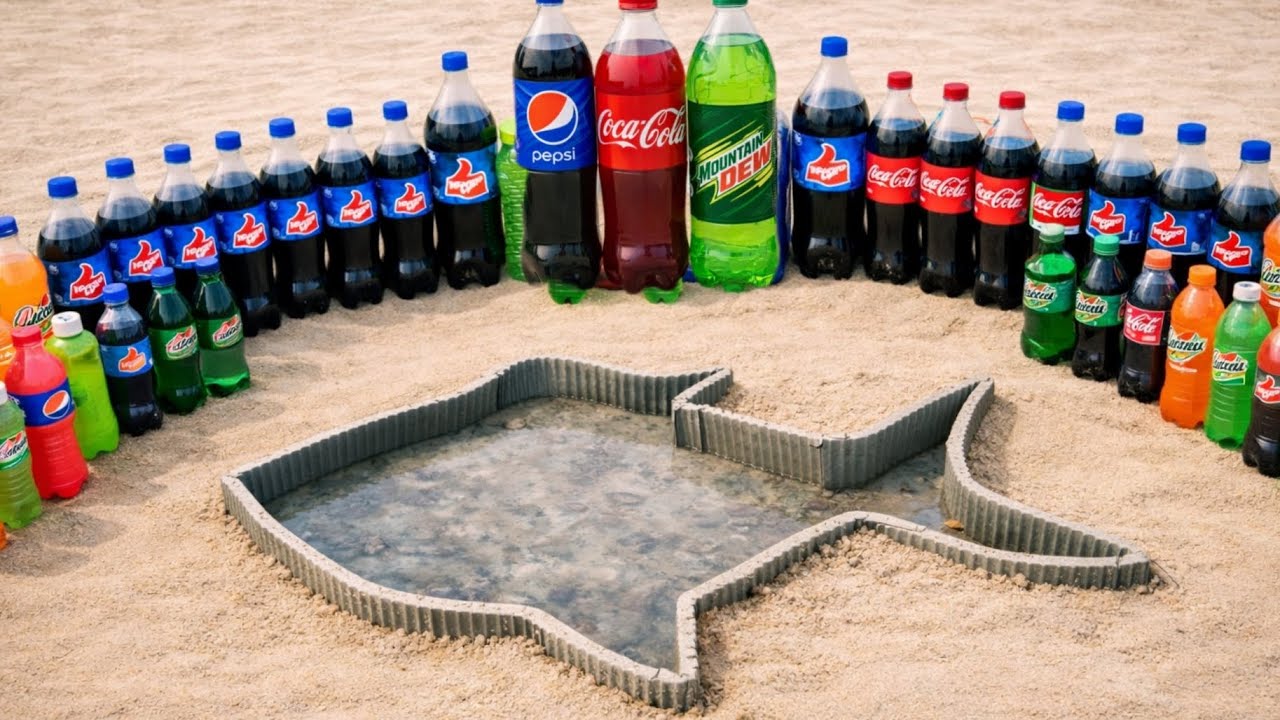 Experiment: Underground Fish Coca-Cola, Sprite, Fanta, Thumsup, Mirinda, Mentos