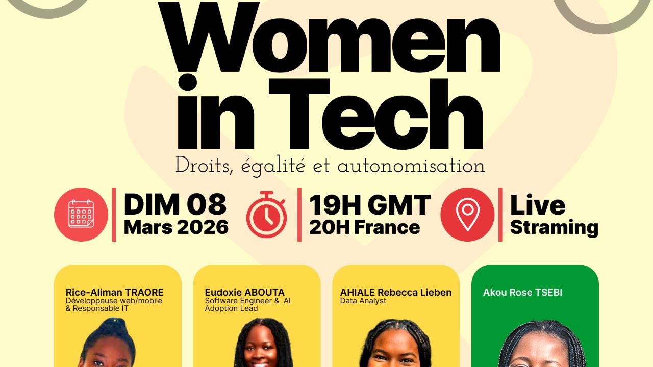 8 MARS 2026 - Women in Tech - Droits, égalité et autonomisation 📱