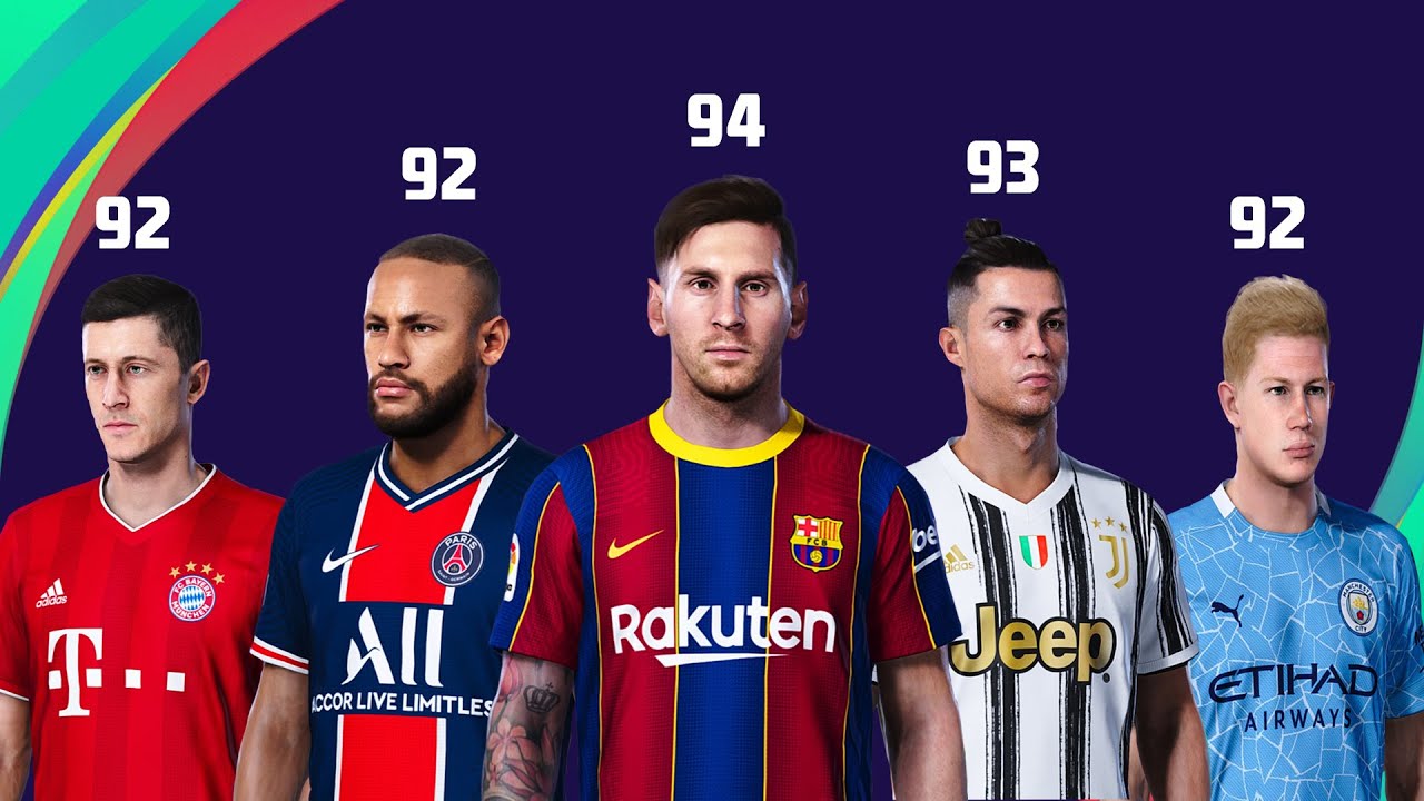 🔥 PES 2021 | TOP 100 BEST PLAYER RATINGS 😳| FT. Messi, Ronaldo, Neymar | Fujimarupes