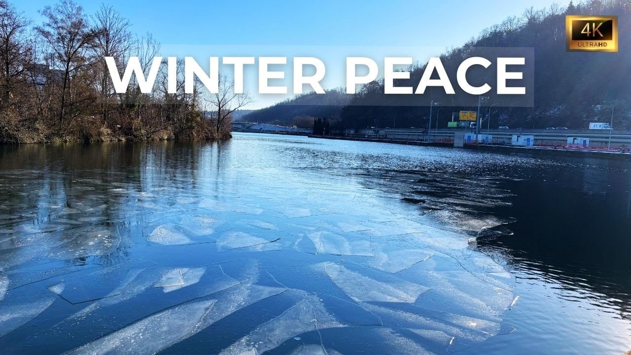 Winter Peace by the Frozen River | A Meditative Running Journey (No Talk)