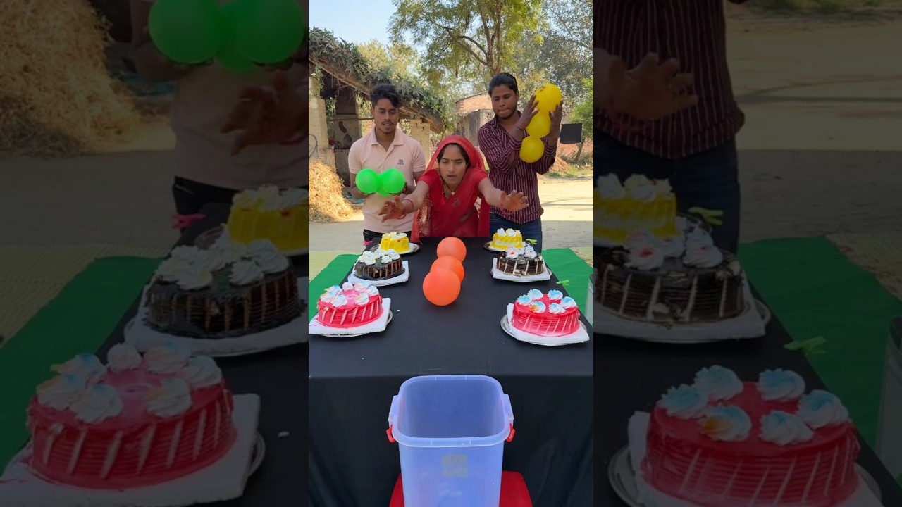 Best big ball roll win cake 🎂 family challenge ✅ #shorts #game