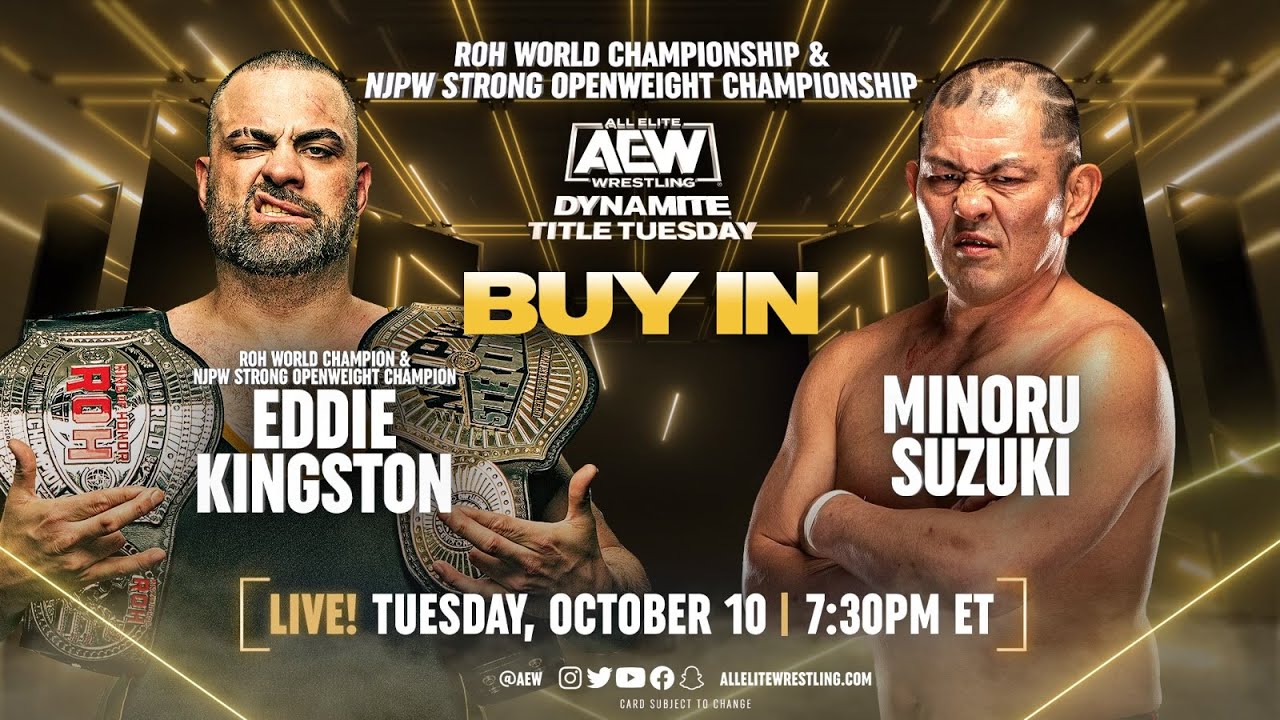 Титулы чемпиона мира ROH World+NJPW Strong в открытом весе: Эдди Кингстон против Минору Сузуки | ...