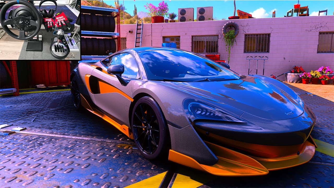 MClaren 600LT Coupe 591HP - Forza Horizon 5 | Steering Wheel Gameplay