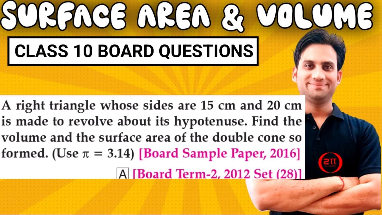 A right triangle whose sides are 15 cm and 20 cm is made to revolve about its hypotenuse. Find