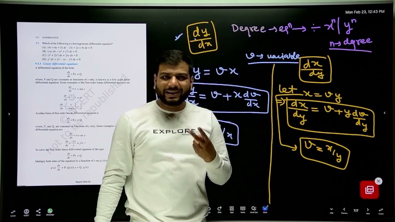 Numericals on differential equation 