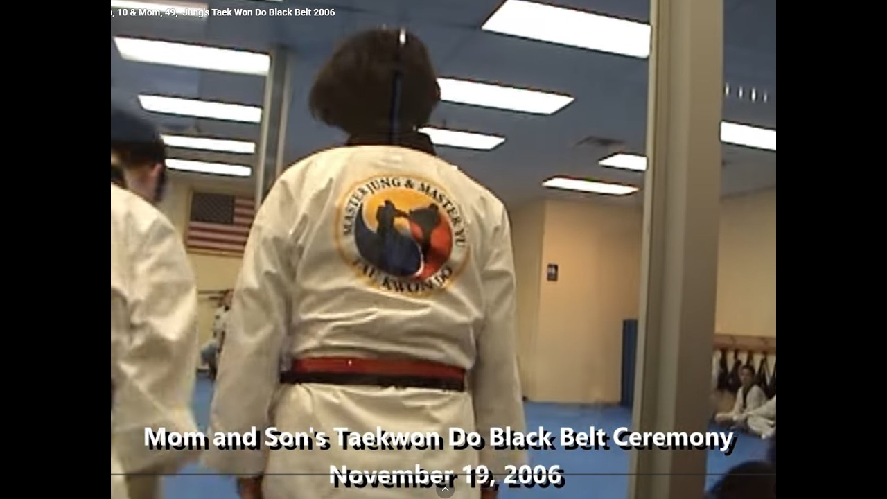 Real Blackbelt to Hansoo, 10 & Mom, 49,  Jung's Taek Won Do Black Belt 2006