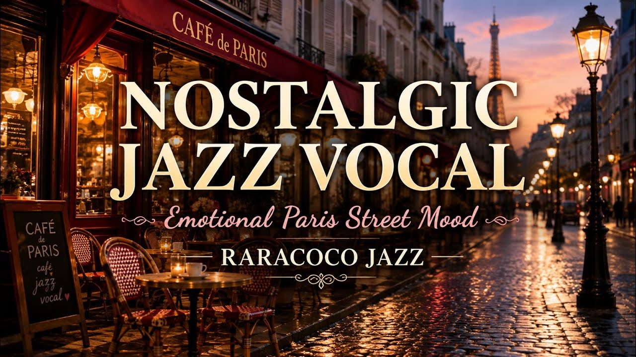 🗼파리 거리 감성 재즈 보컬 ☕ 비 오는 카페와 감성적인 밤 재즈 | Paris Street Nostalgic Jazz VocalㅣEmotional Night Jazz