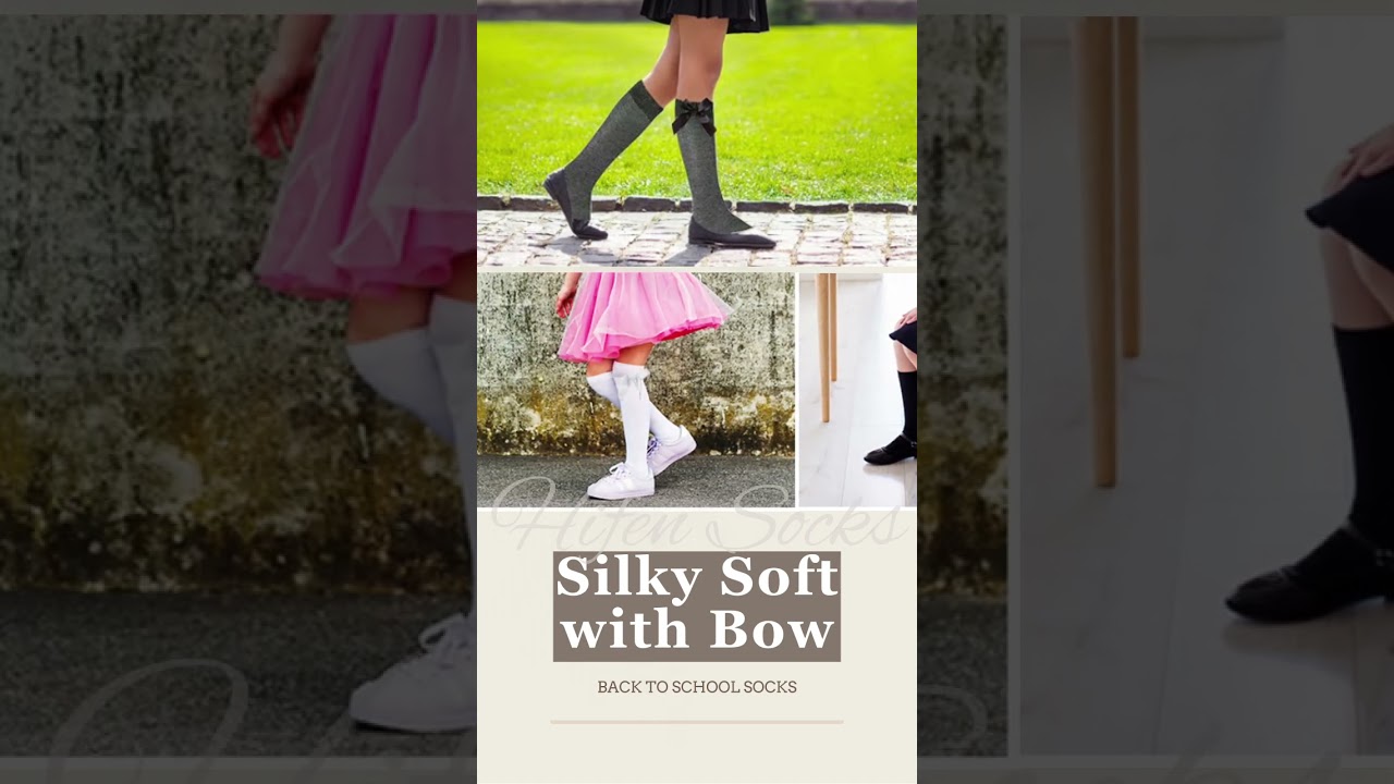 Stylish Girls' Knee-High Bow Socks | Adorable & Trendy Outfit Ideas! | HiFEN-UK