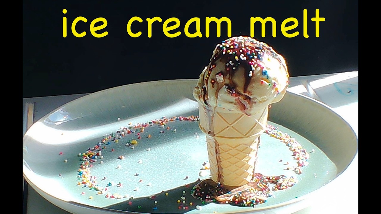Classic Ice Cream Melt : vanilla with chocolate sauce and sprinkles 🍦 timelapse