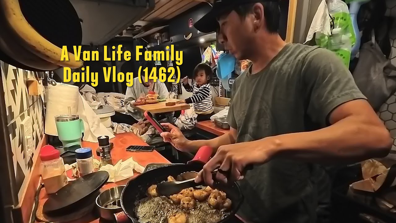 Van stealth camping and cooking in streets of LA | A Van Life Family Vlog