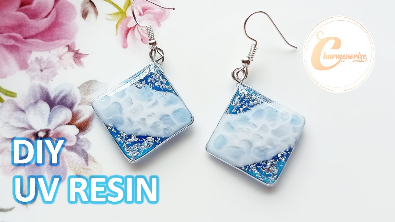 UV レジン | DIY UV Resin Crafts & Accessories| Seafoam UV resin Earrings|