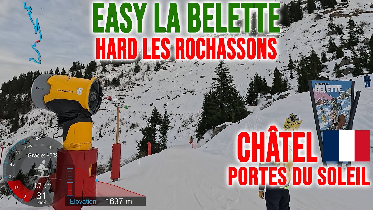 [4K] Skiing Ch&acirc;tel, Home Run - Easy Green or Hard Red, Portes du Soleili France, GoPro HERO13