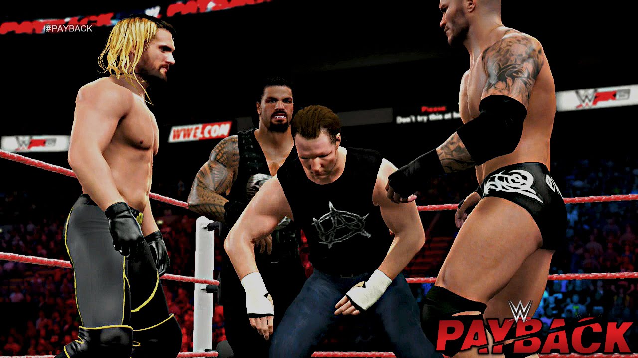 WWE Payback 2015 - Seth Rollins vs Randy Orton vs Roman Reigns vs Dean Ambrose  Match!
