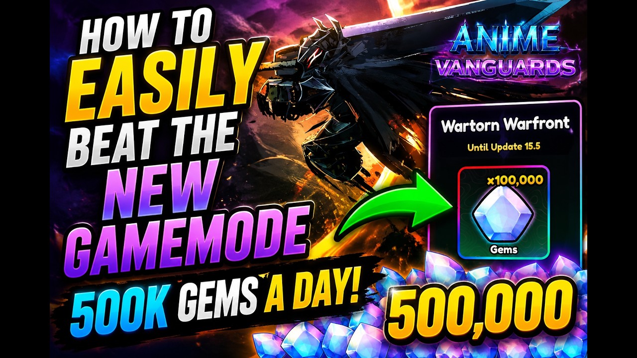 EASILY Beat The NEW Warfront Gamemode! 500k GEMS a DAY! Anime Vanguards