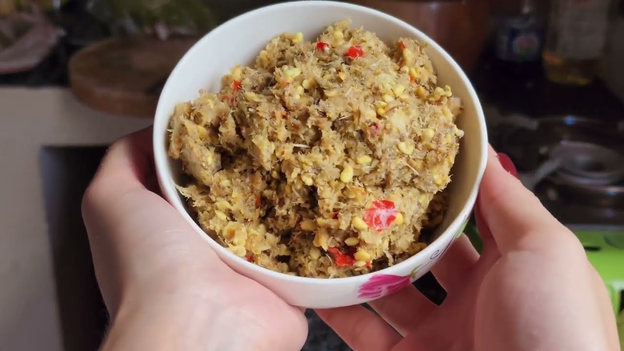 Smoked fish -khmer food - របៀបក្រសាំងបុកត្រីឆ្អើរ
