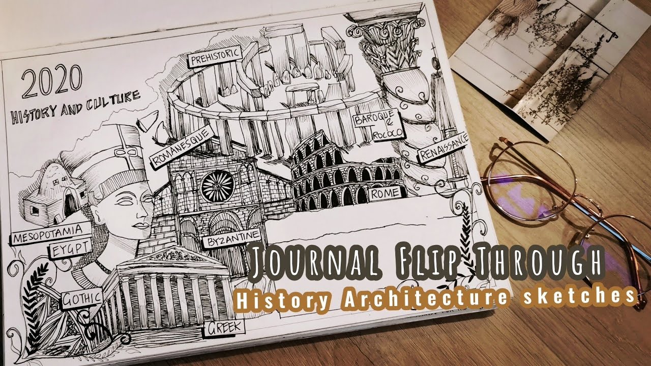 Architecture Journal Flip Through | History Architecture | College assignment |Interior Designer🦾