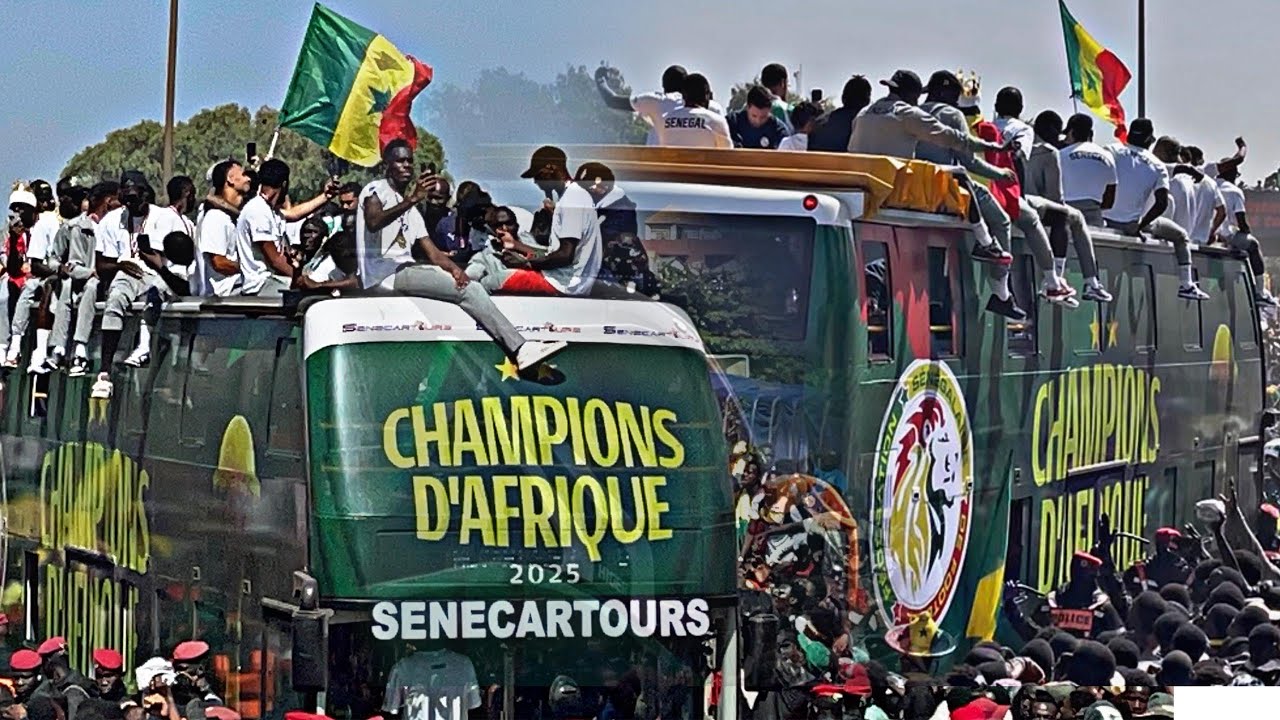 Can 2025: Parade exceptionnel des lions du senegal avec le troph&eacute;e 