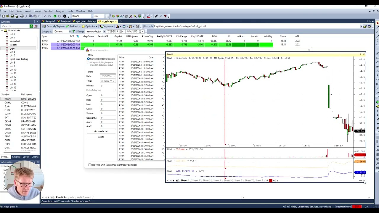 Debugging Real Time Trading Signals After Hours in Amibroker