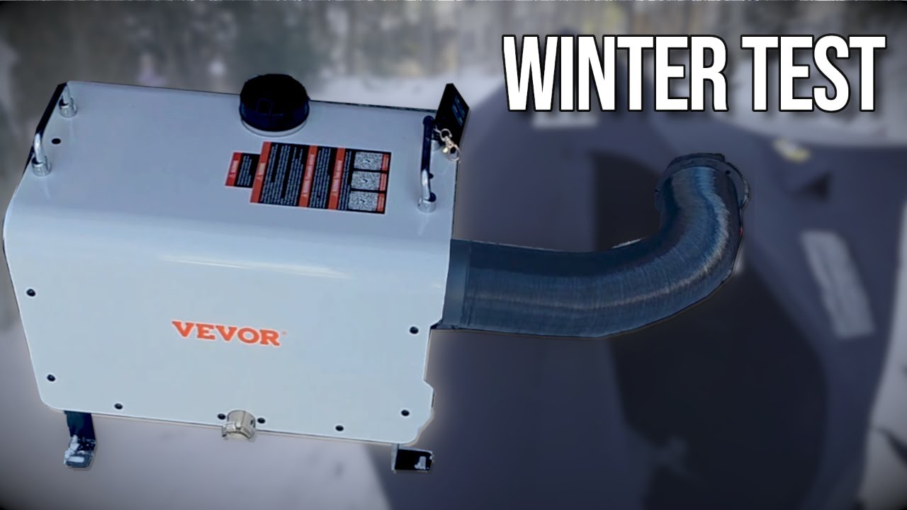 Дизельный обогреватель VEVOR против ледяной хижины при -10&deg;C.