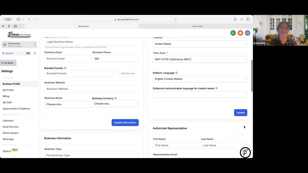 GHL Basic User Set Up