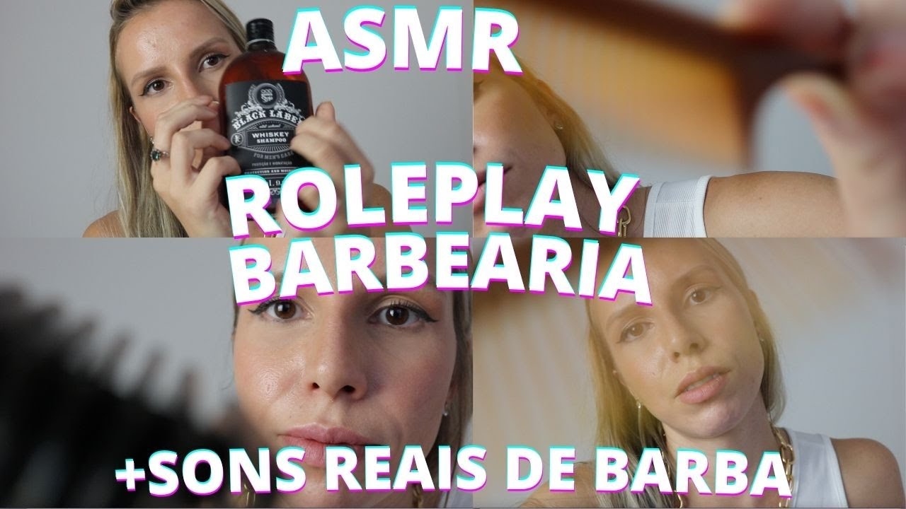 ASMR ROLEPLAY BARBEARIA * sons reais de barba* -  Bruna Harmel ASMR