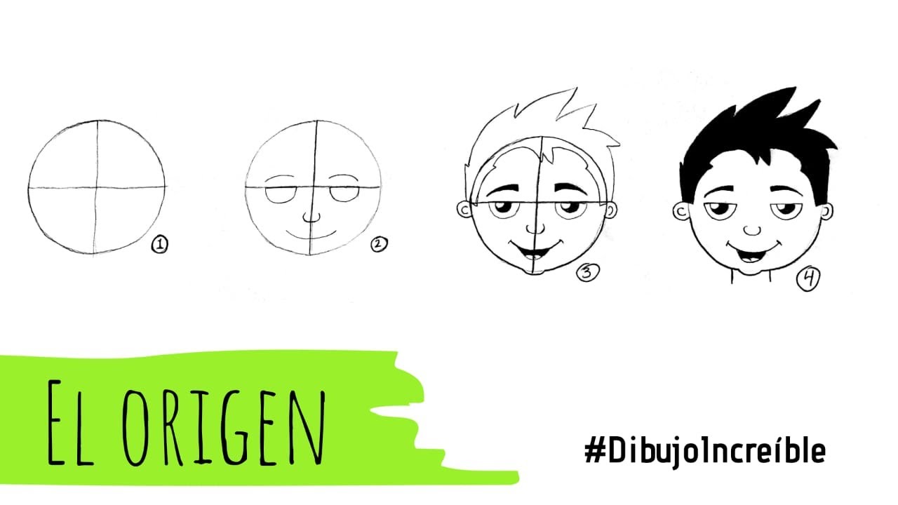 Como dibujar caras paso a paso para niños - El origen | Dibujo Increíble