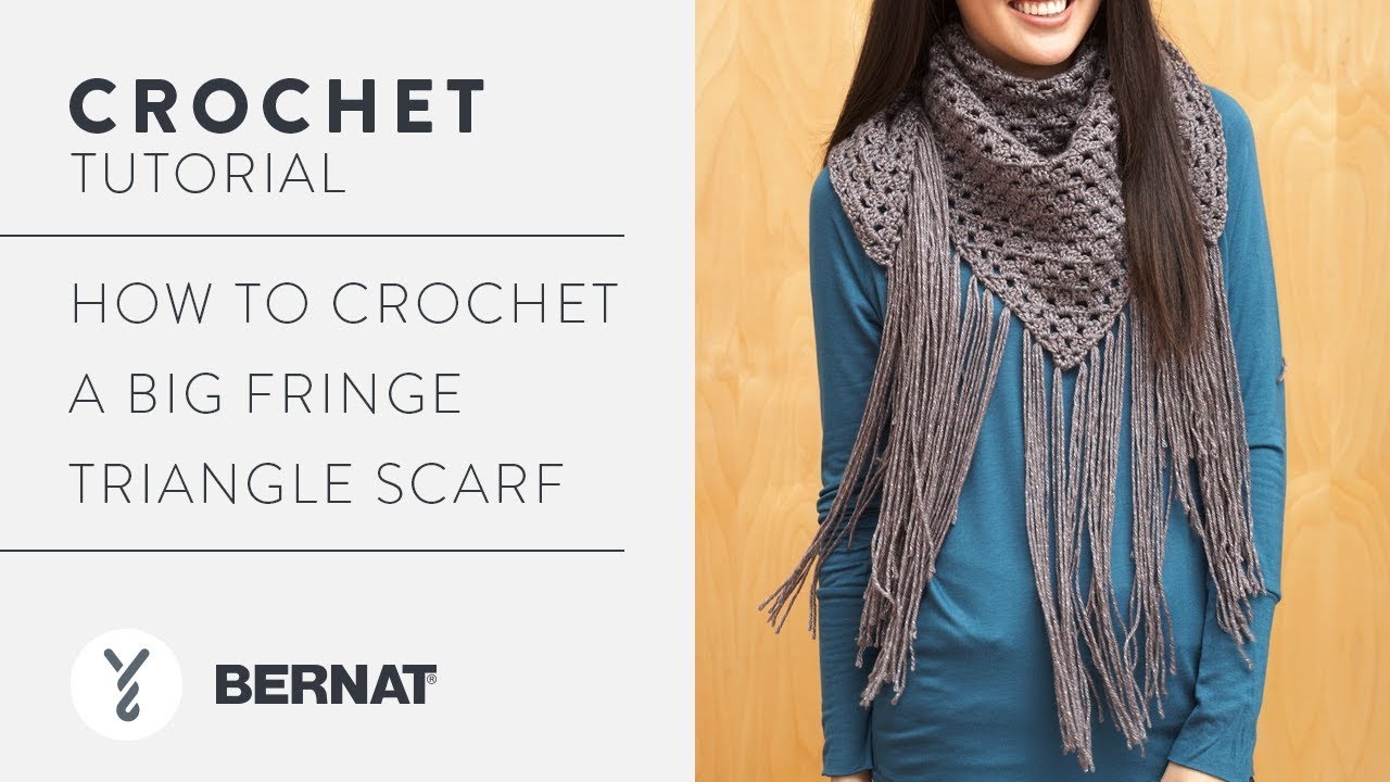 How to Crochet A Big Fringe Triangle Scarf