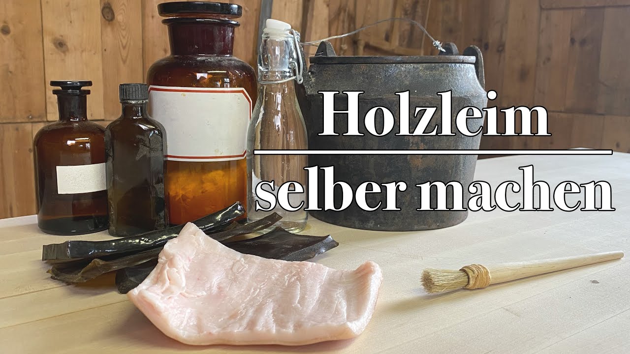 Holzleim selber herstellen - Glutinleim aus Schweineschwarte mit primitiven Techniken gewinnen